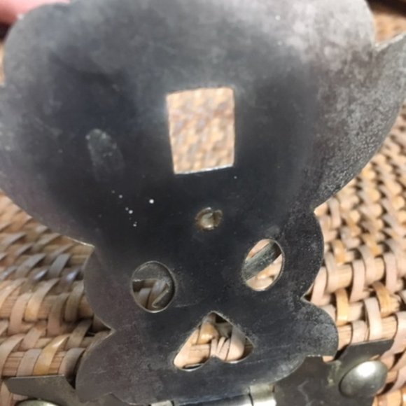 VTG Woven Wicker Tea Picnic Basket Hinged Padded Fish Clasp Double Handles - Picture 16 of 16